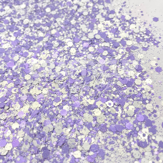 purple lilac glitter chunky & fine