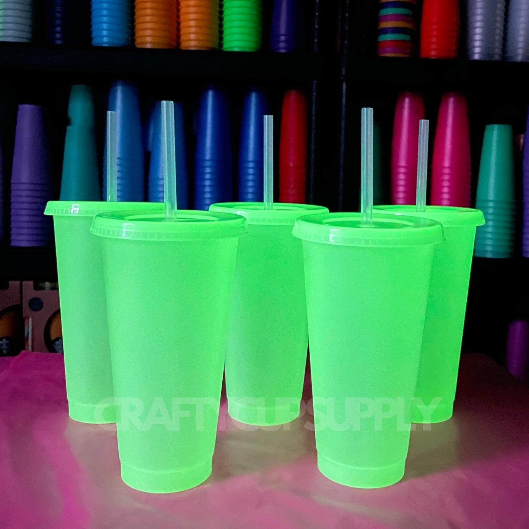 green glow in the dark crafting cups