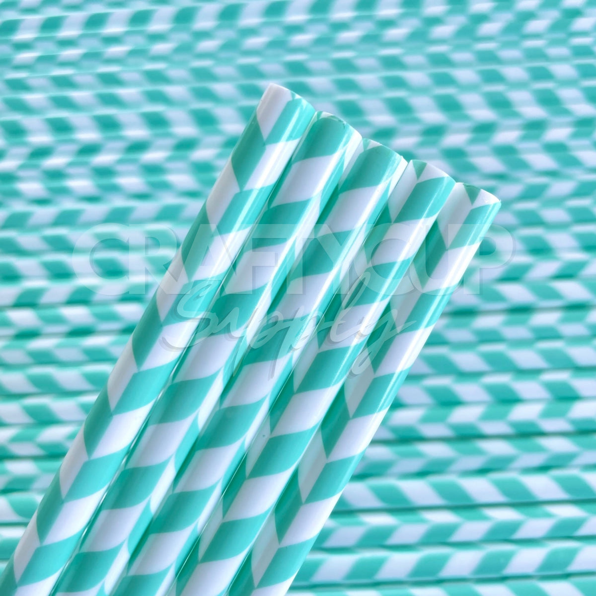 Blue Chevron Straw