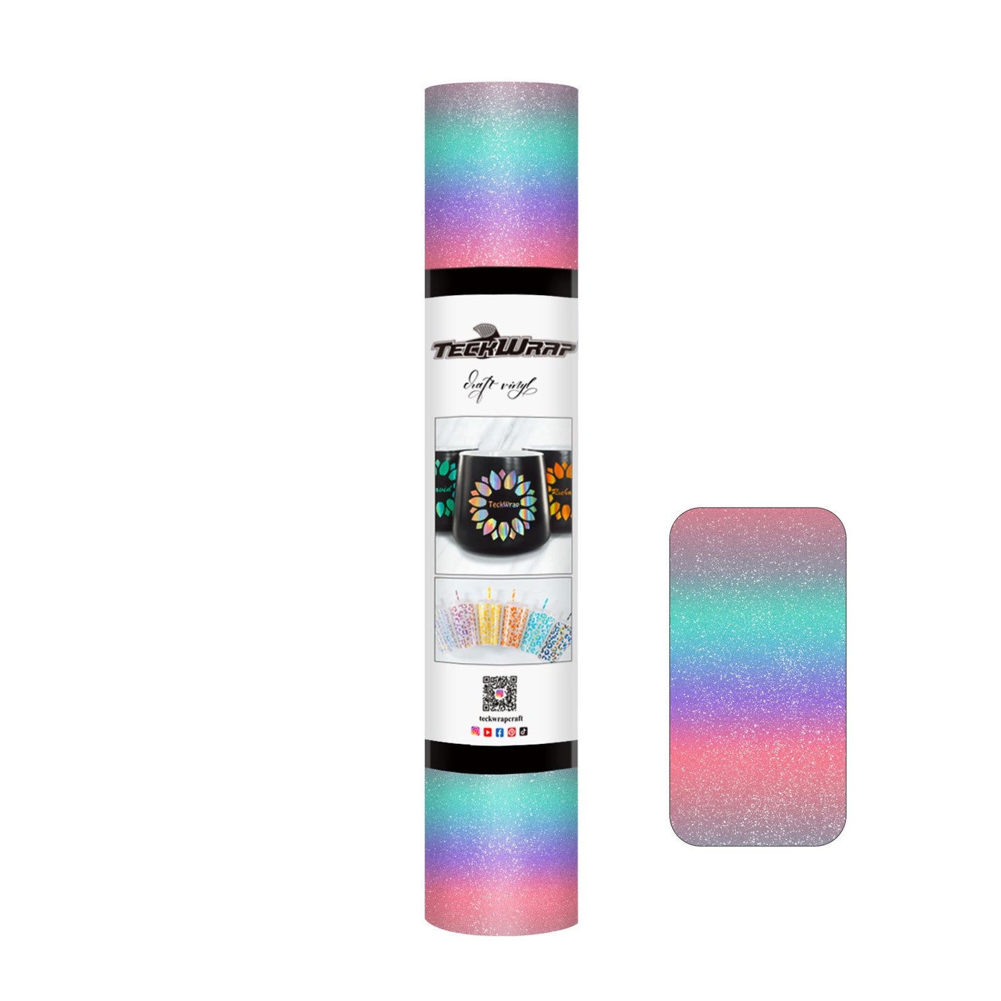 Teckwrap Rainbow Stripe Pink Cyan