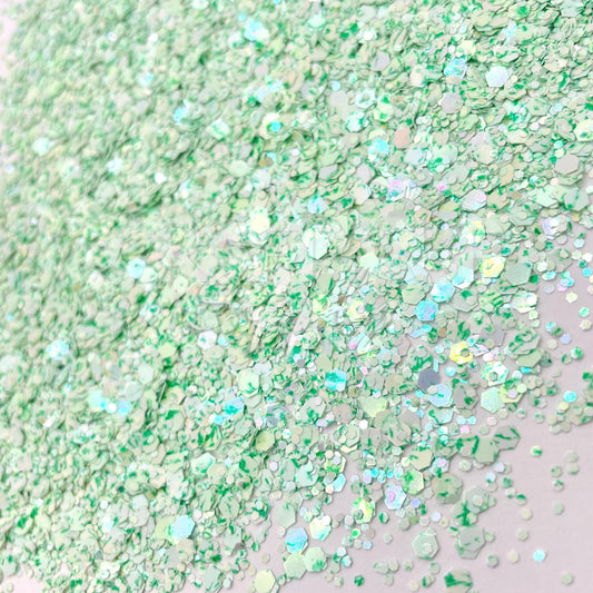 green glitter mix