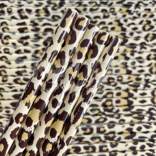 leopard print plastic straws