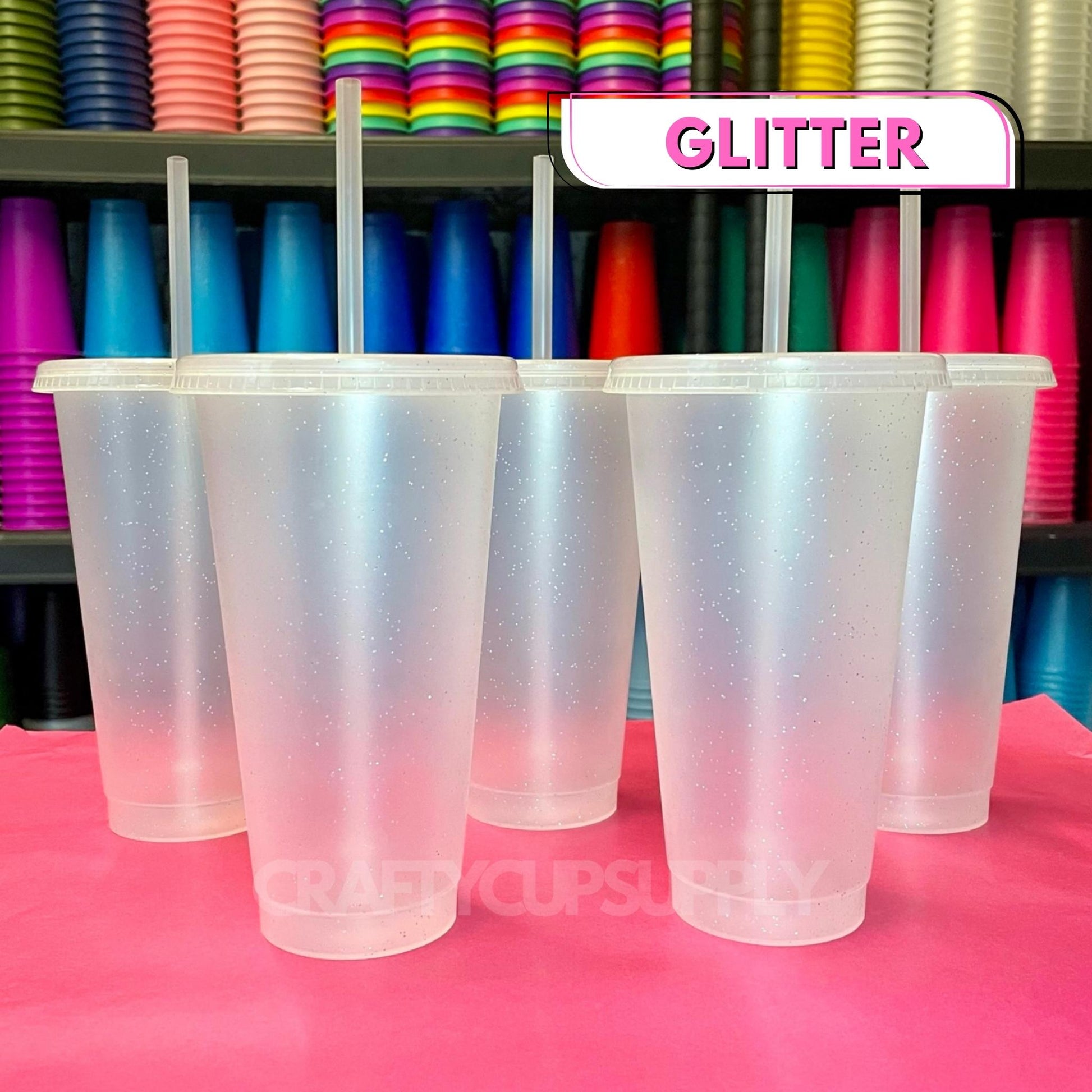 Clear cold cups glitter uk bulk
