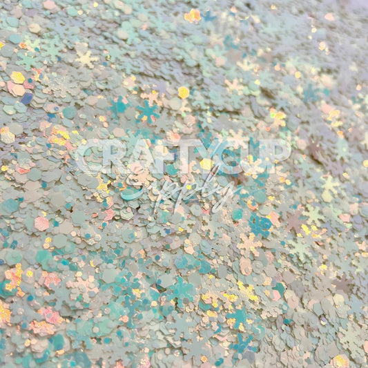 white snowflake glitter