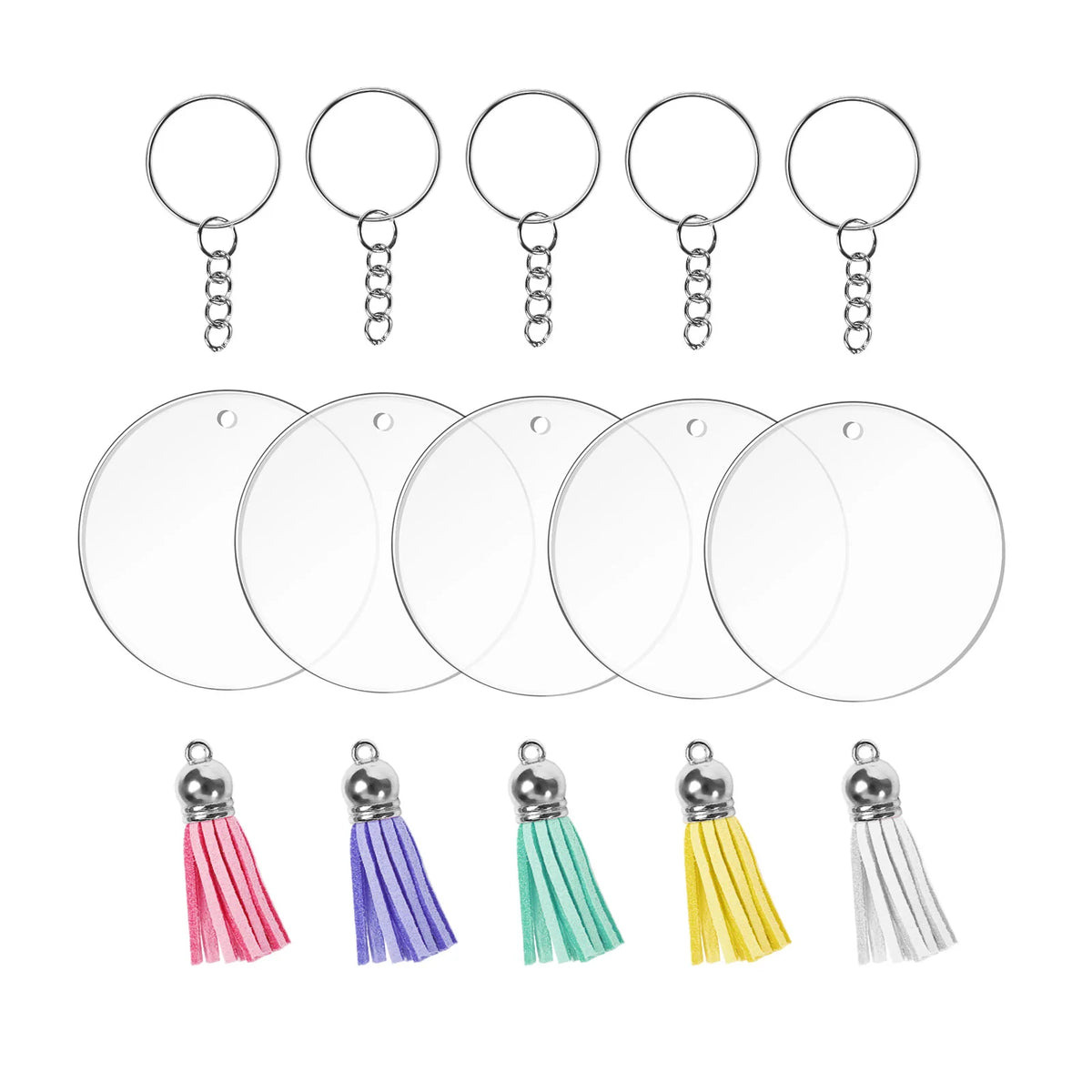 Teckwrap Round Acrylic Keychain (Set of 8)