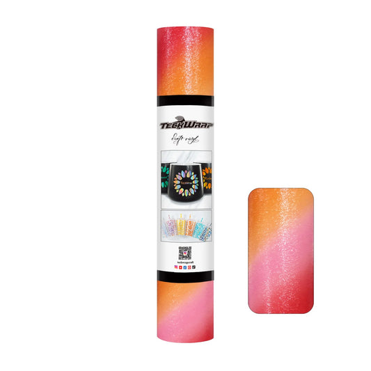 teckwrap glitter rainbow vinyl tea rose